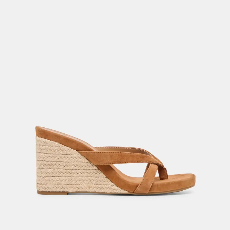 Helan Espadrille Wedges Brown Suede 1