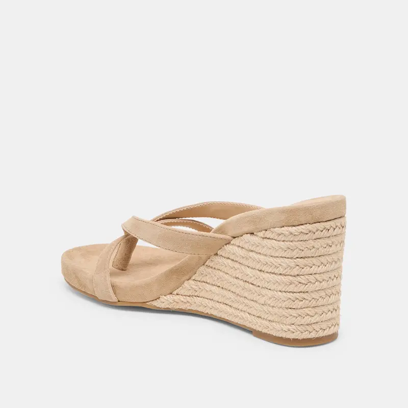 Helan Espadrille Wedges Camel Suede 5