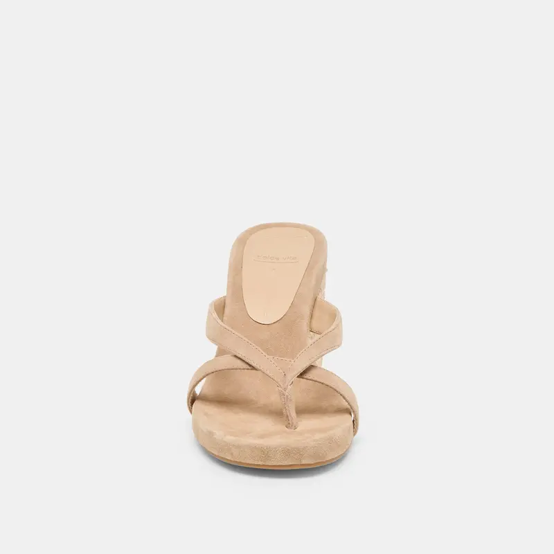 Helan Espadrille Wedges Camel Suede 6