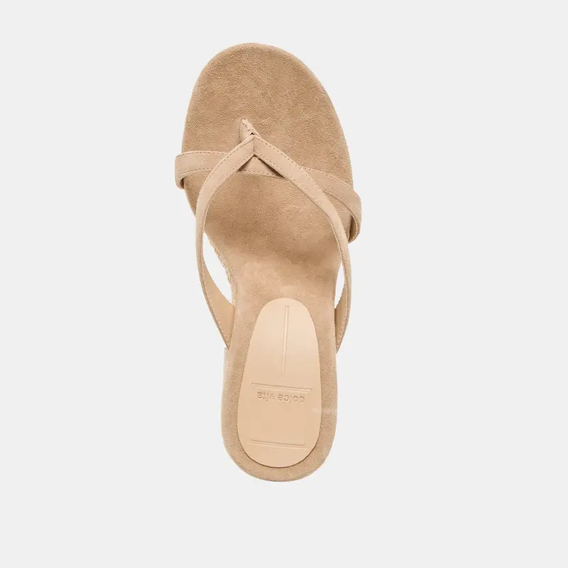 Helan Espadrille Wedges Camel Suede 8
