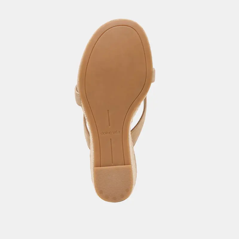 Helan Espadrille Wedges Camel Suede 9