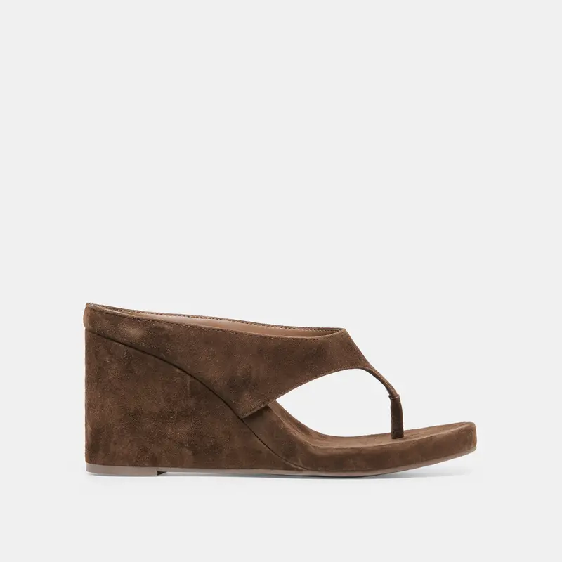 Hinna Wedges Dk Brown Suede 1
