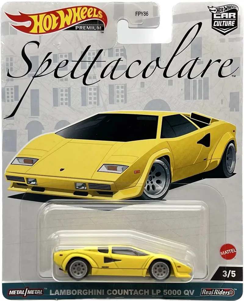 Hot Wheels -- Lamborghini Countach Lp 5000 - Yellow -- Car Culture: Spettacolare 1