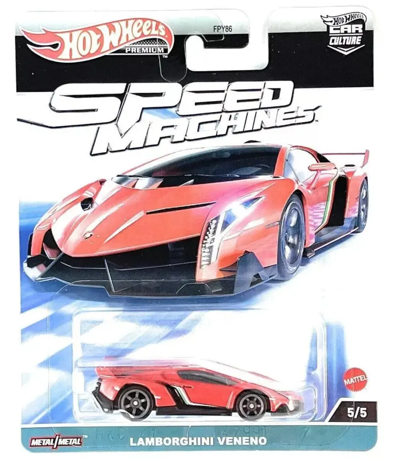 Hot Wheels -- Lamborghini Veneno - Red -- Car Culture: Speed Machines 1