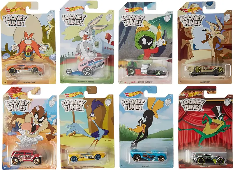 Hot Wheels -- Looney Tunes Set Of 8 Fkc68-999A -- Bugs Bunny Daffy Duck Road Run 1