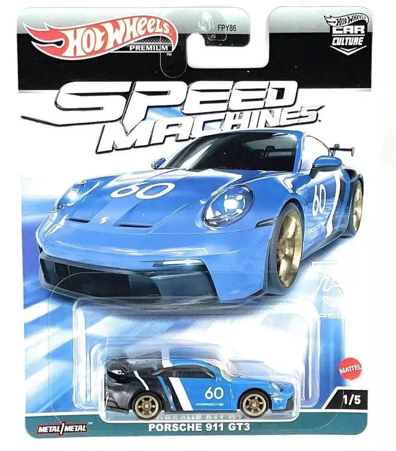 Hot Wheels -- Porsche 911 Gt3 - #60 Blue/Black -- Car Culture: Speed Machines 1
