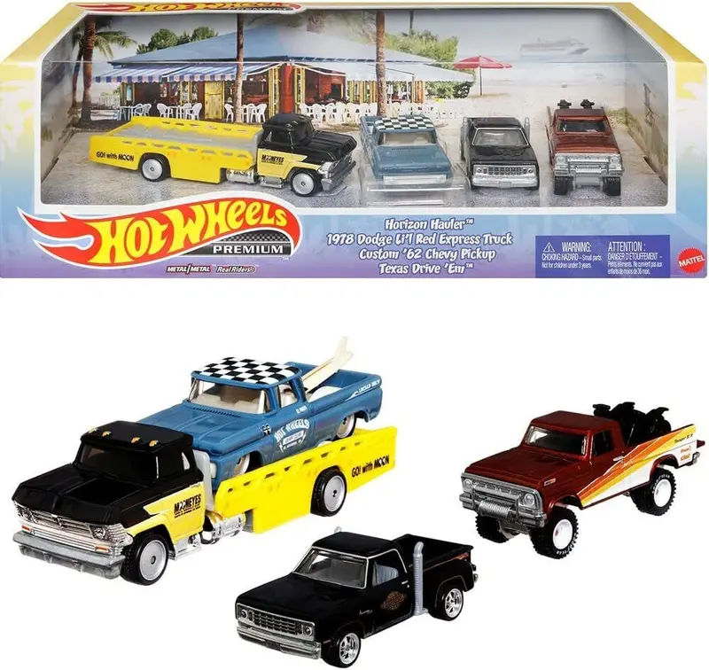 Hot Wheels Premium -- Horizon Hauler Set -- Hauler, 1978 Dodge, 1962 Chevy 1