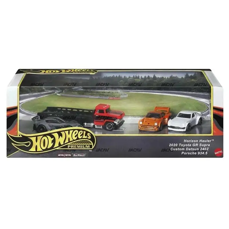 Hot Wheels Premium -- Horizon Hauler Set -- Supra Gr, Porsche 934, Datsun 240Z 1