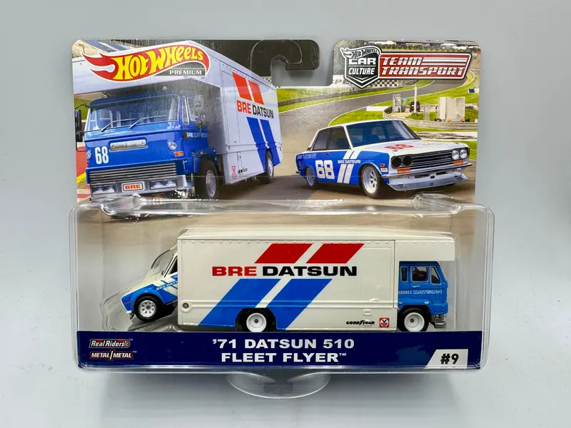 Hot Wheels -- Team Transport -- Bre 1971 Datsun 510 & Fleet Flyer Fyt12 1