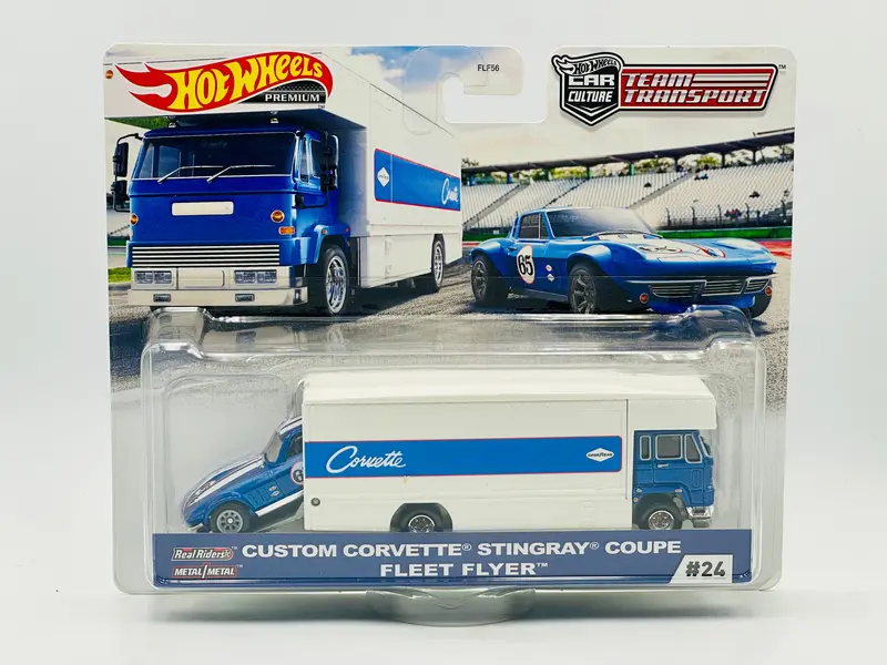 Hot Wheels -- Team Transport -- Corvette Stingray Coupe & Fleet Flyer Flf56 1