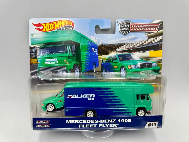 Hot Wheels -- Team Transport -- Falken Mercedes-Benz 190E & Fleet Flyer Fyt08 1