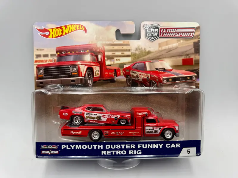 Hot Wheels -- Team Transport -- Mongoose Plymouth Funny Car & Retro Rig Flf56 1
