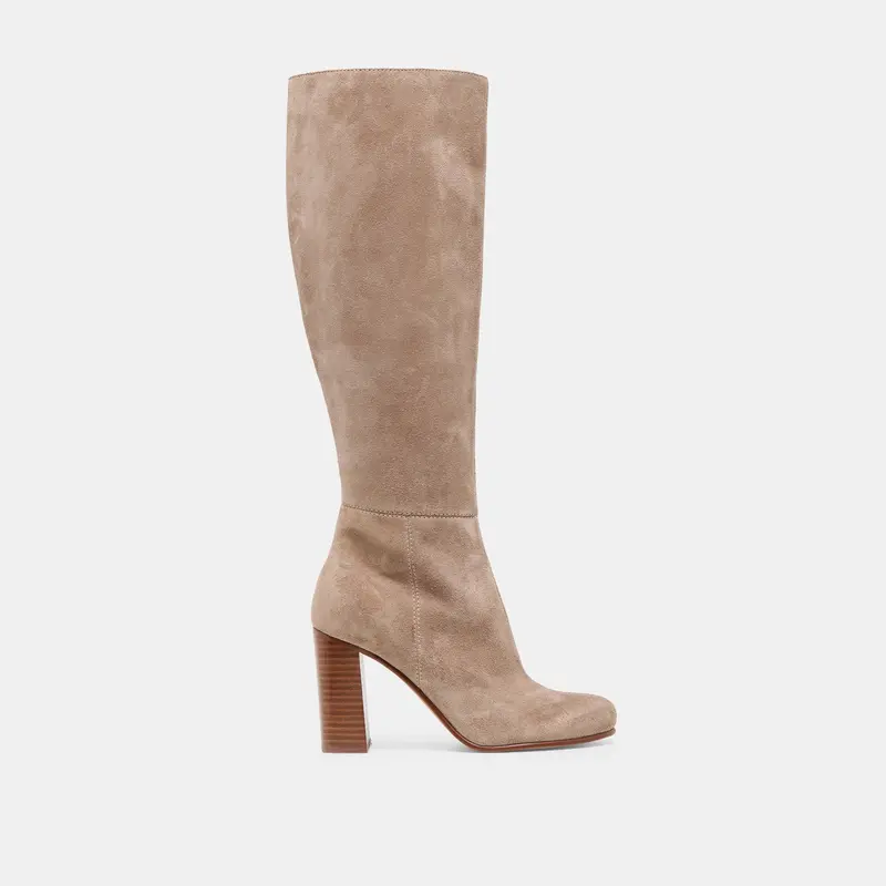 Hudsin Wide Calf Boots Barley Suede 1