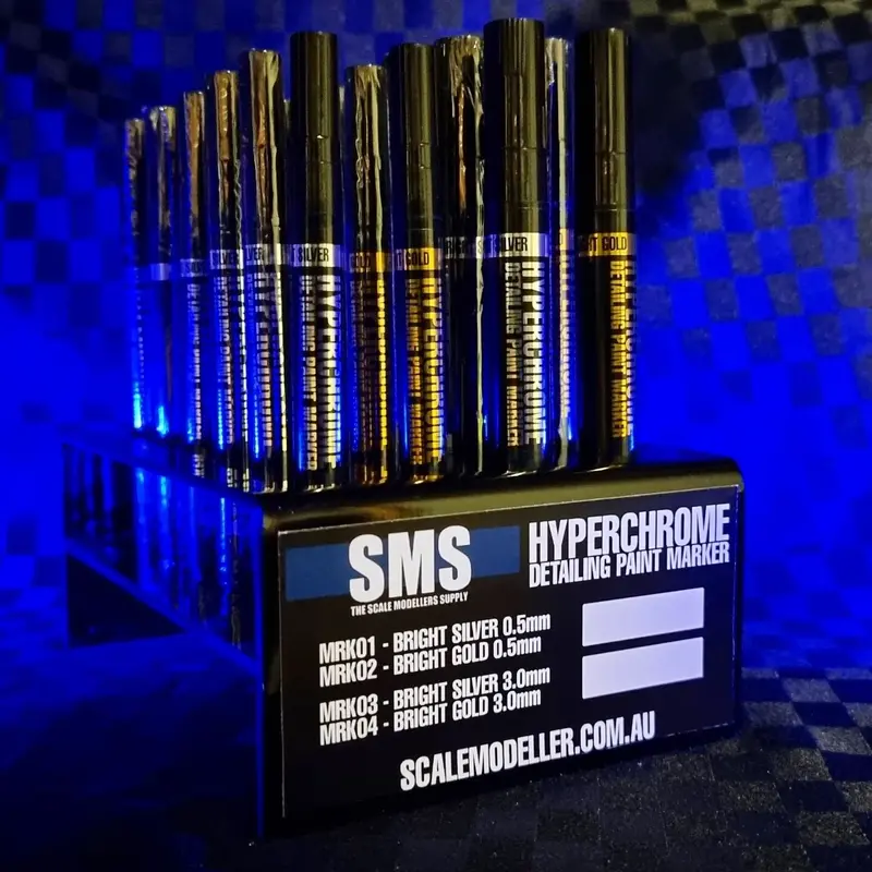 Hyper Chrome Detailing Paint Marker Pen -- Silver & Gold 0.5Mm 3Mm -- Sms Paints 1