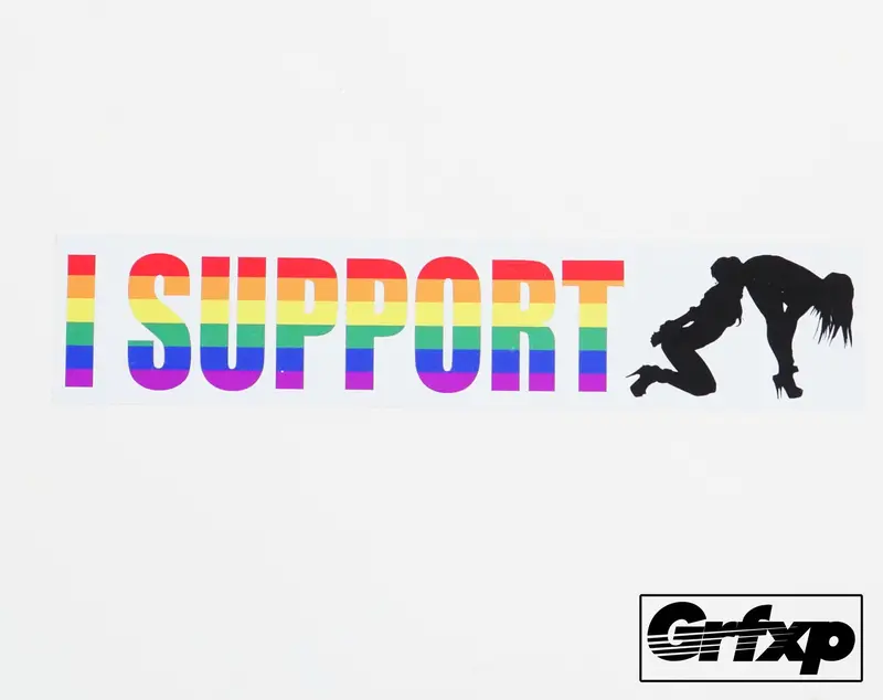 I Support (Hot) Lesbians Printed Sticker 1