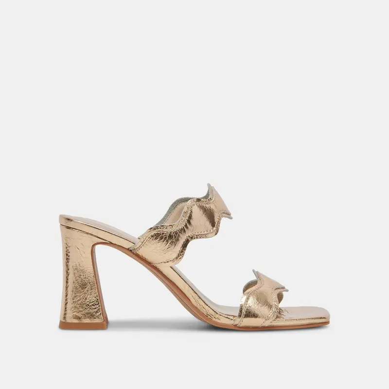 Ilva Heels Gold Distressed Leather - Re:Vita 1