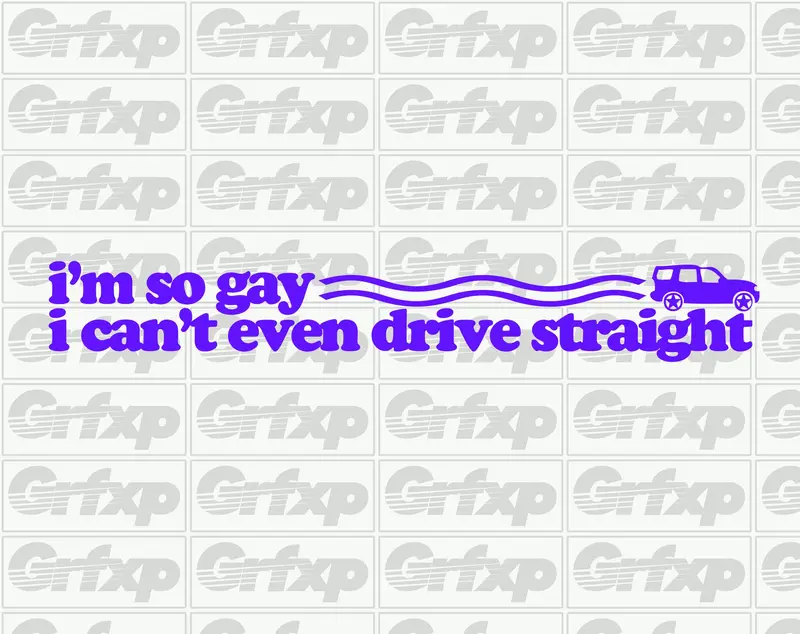I'm So Gay I Can't Even Drive Straight Vinyl Sticker 1