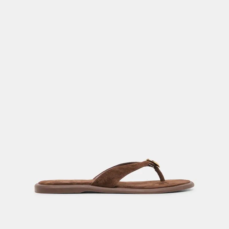 Jaina Sandals Dk Brown Suede 1