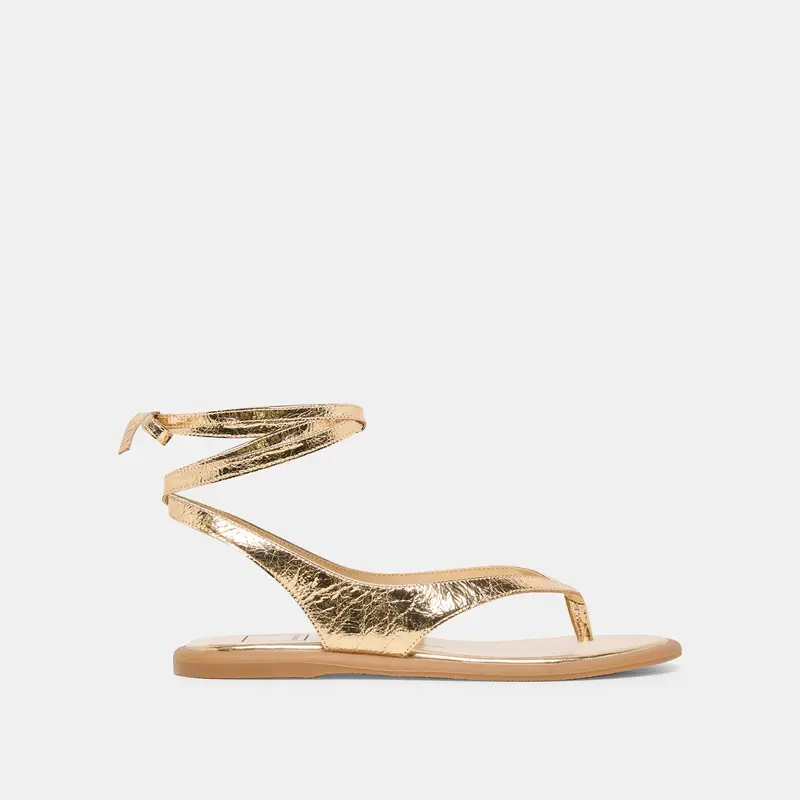 Jayden Sandals Gold Distressed Leather 1