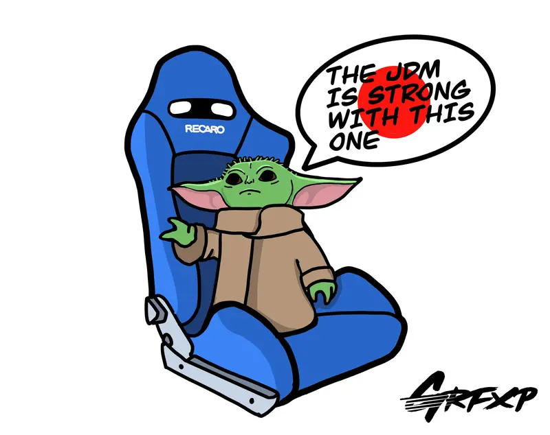 Jdm Baby Yoda Printed Sticker 1