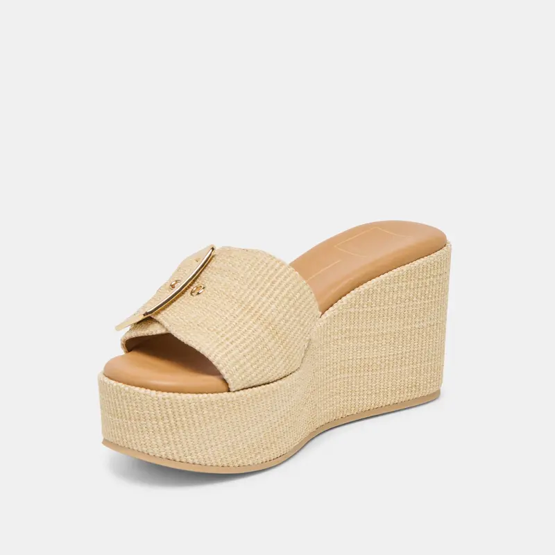 Jilian Wedges Lt Natural Raffia 6
