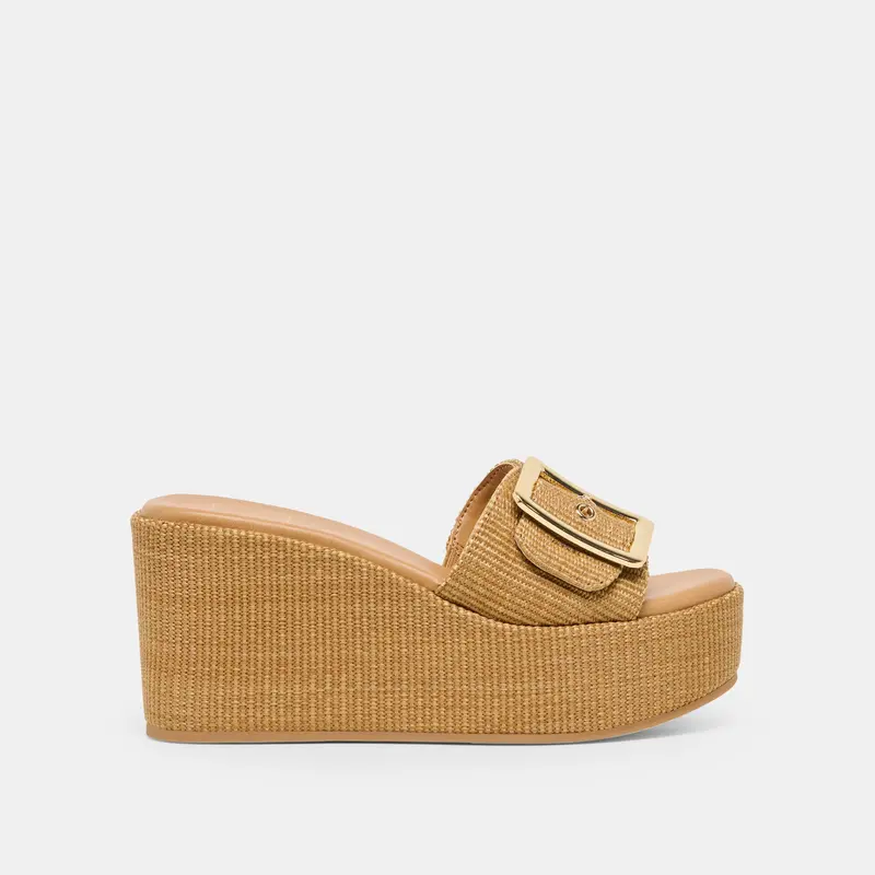 Jilian Wedges Mocha Raffia 1