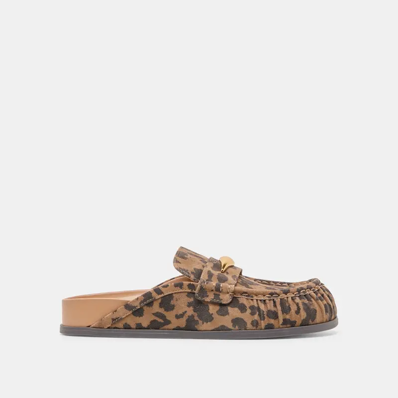 Jodero Flats Brown Leopard Printed Suede 1