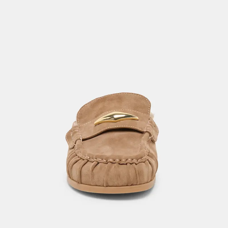 Jodero Plush Flats Mushroom Suede 10