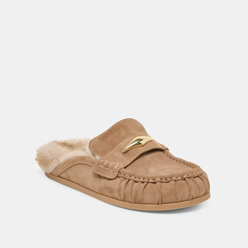Jodero Plush Flats Mushroom Suede 3