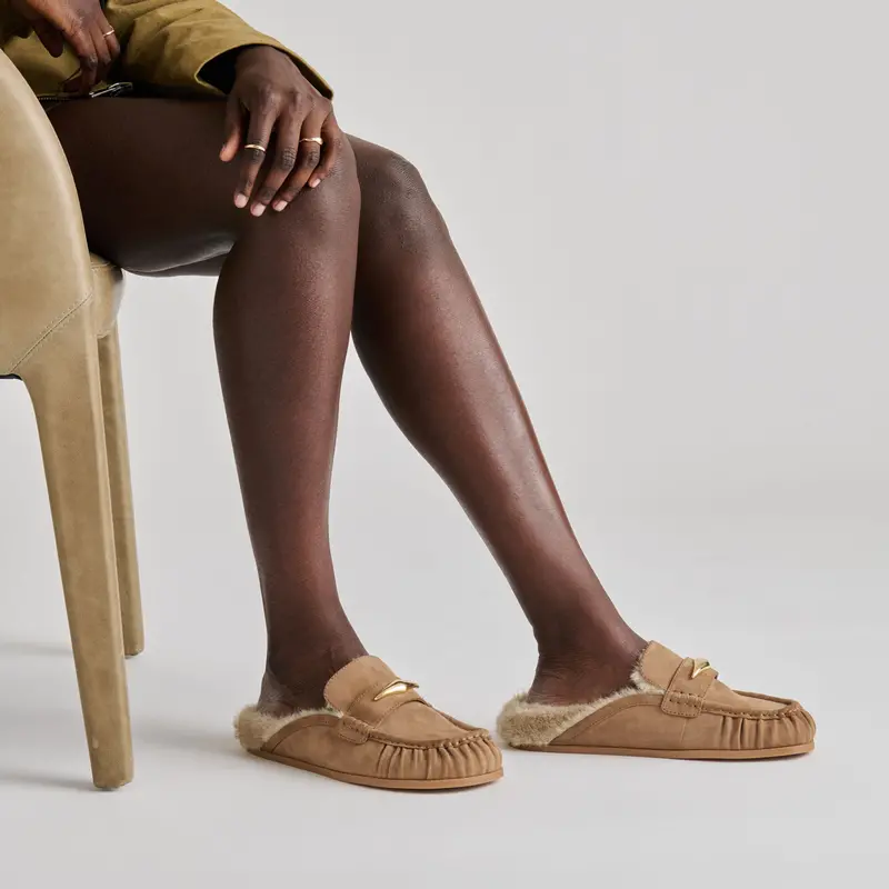 Jodero Plush Flats Mushroom Suede 8