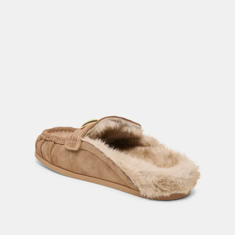 Jodero Plush Flats Mushroom Suede 9
