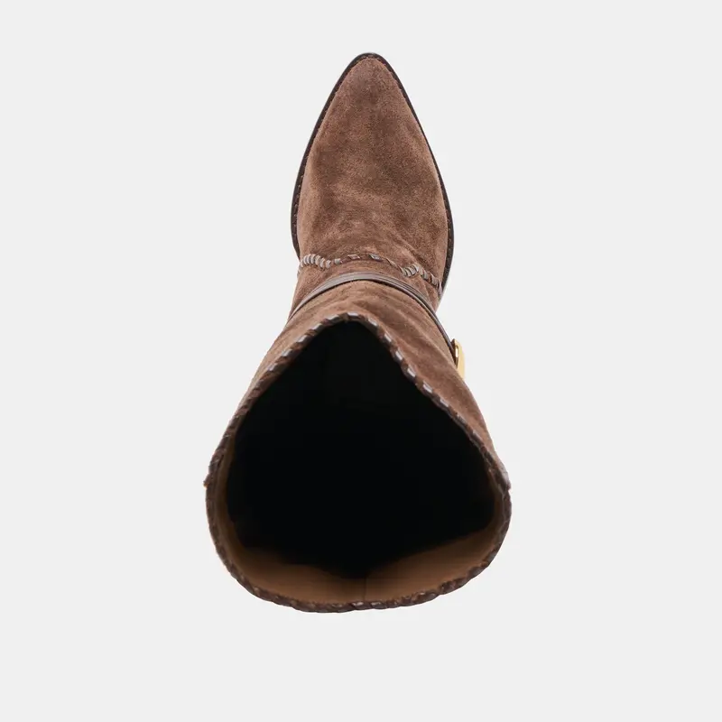 Jody Wide Calf Boots Dk Brown Suede 10