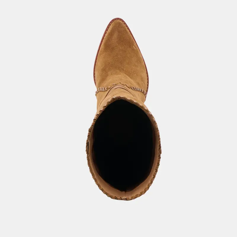 Jody Wide Calf Boots Lt Brown Suede 10
