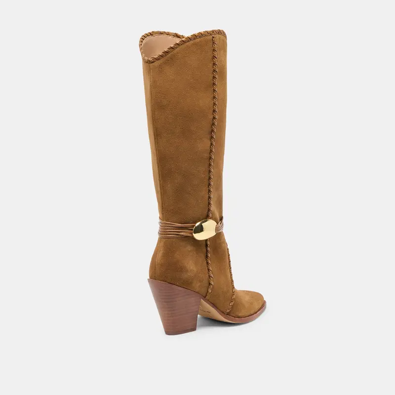 Jody Wide Calf Boots Lt Brown Suede 4