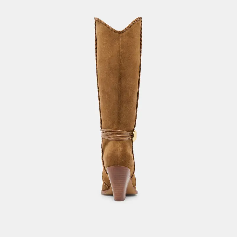 Jody Wide Calf Boots Lt Brown Suede 9