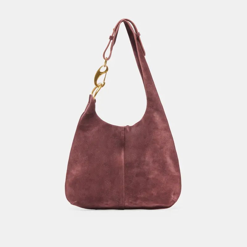Johnnie Shoulder Bag Burgundy Suede 1