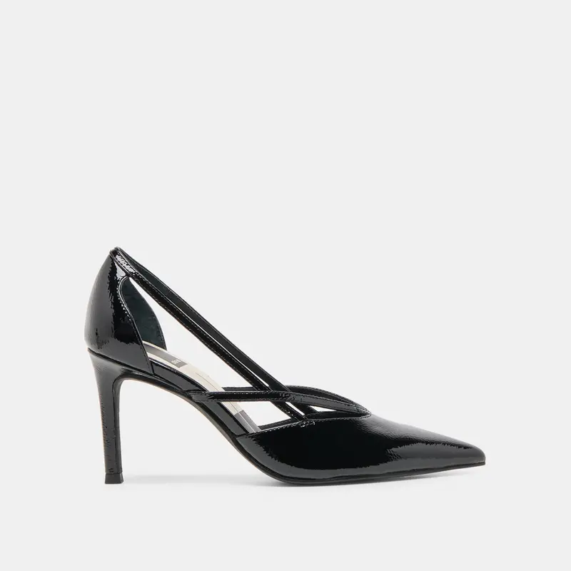 Kaine Heels Midnight Crinkle Patent Leather 1