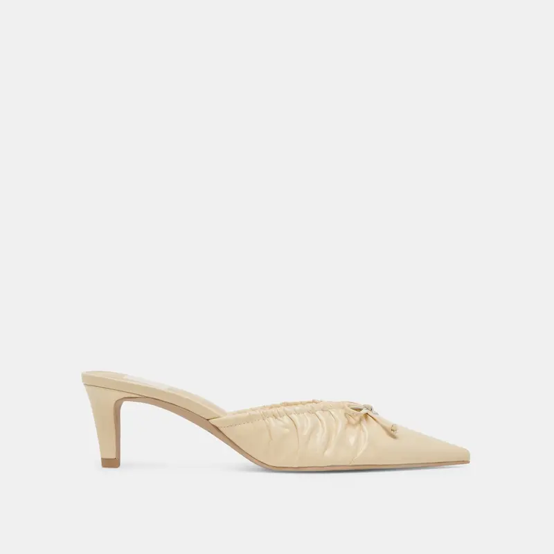 Kairi Mid Heels Light Yellow Crinkle Patent 1