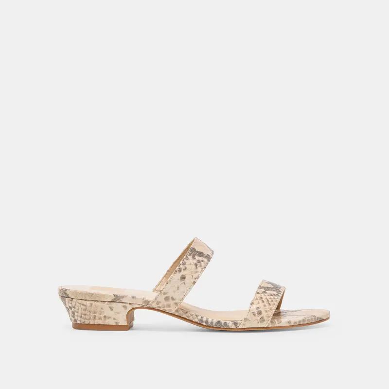 Kamile Sandals Natural Snake Embossed Leather 1