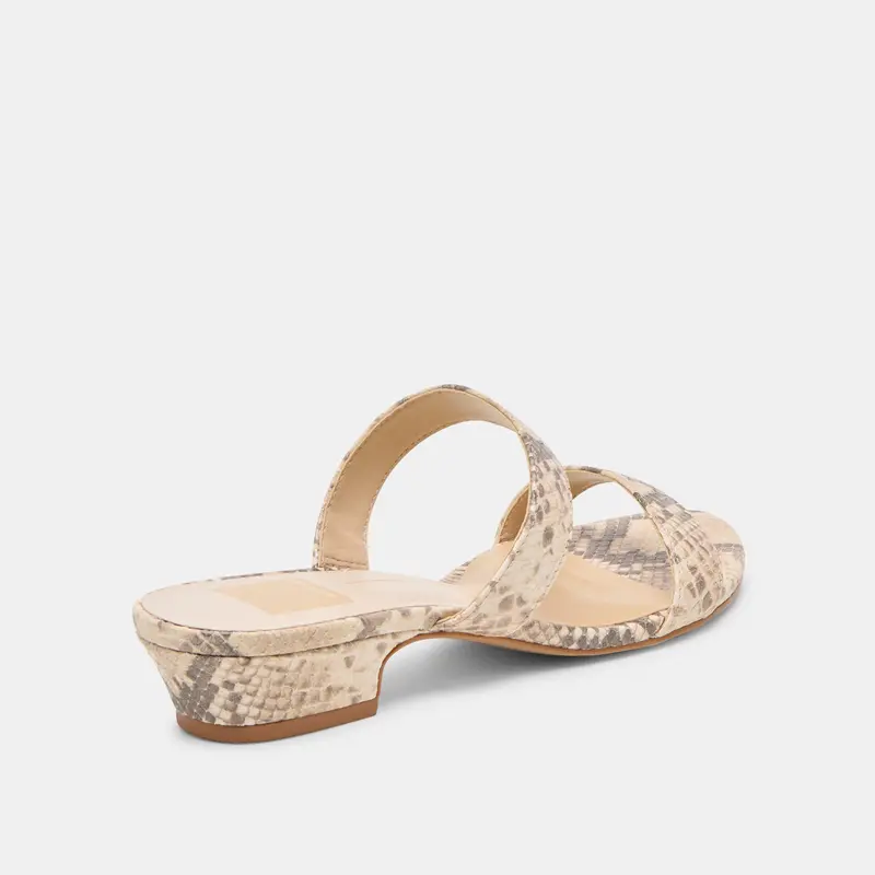 Kamile Sandals Natural Snake Embossed Leather 3