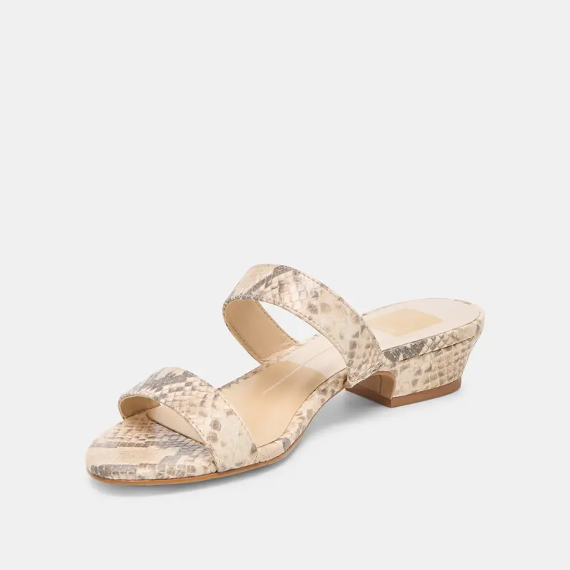 Kamile Sandals Natural Snake Embossed Leather 4