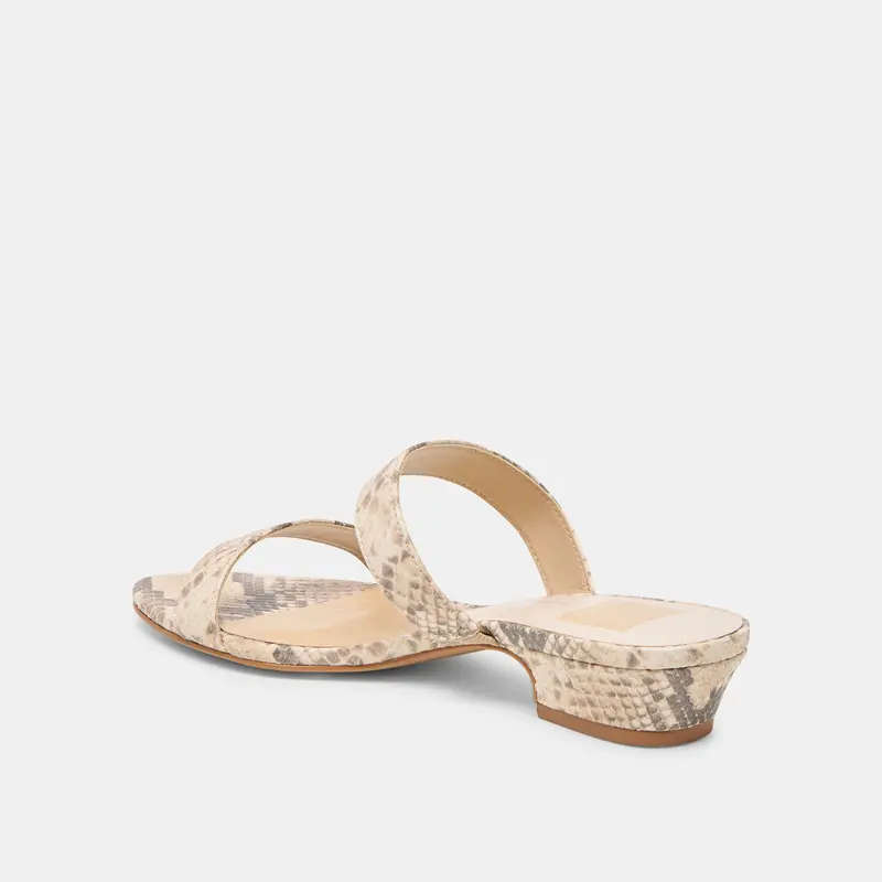 Kamile Sandals Natural Snake Embossed Leather 5