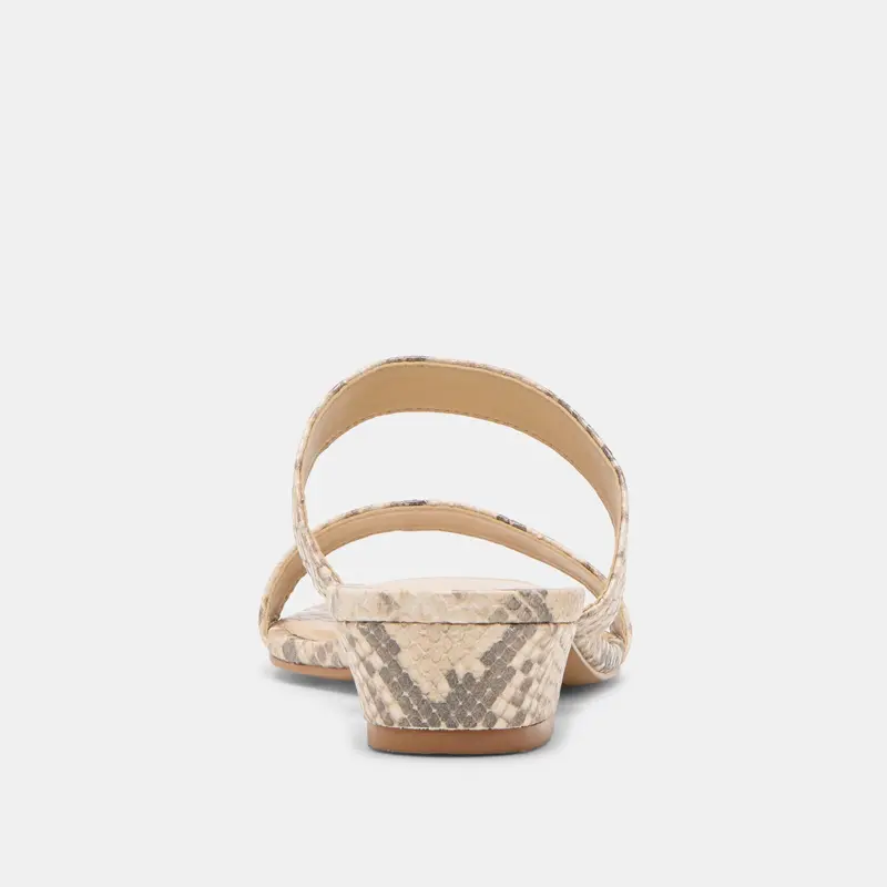 Kamile Sandals Natural Snake Embossed Leather 7