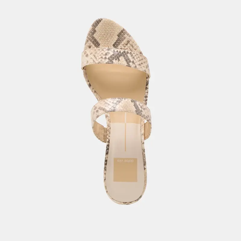 Kamile Sandals Natural Snake Embossed Leather 8