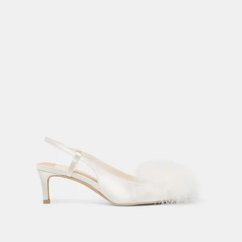 Kamy Heels True White Satin 1