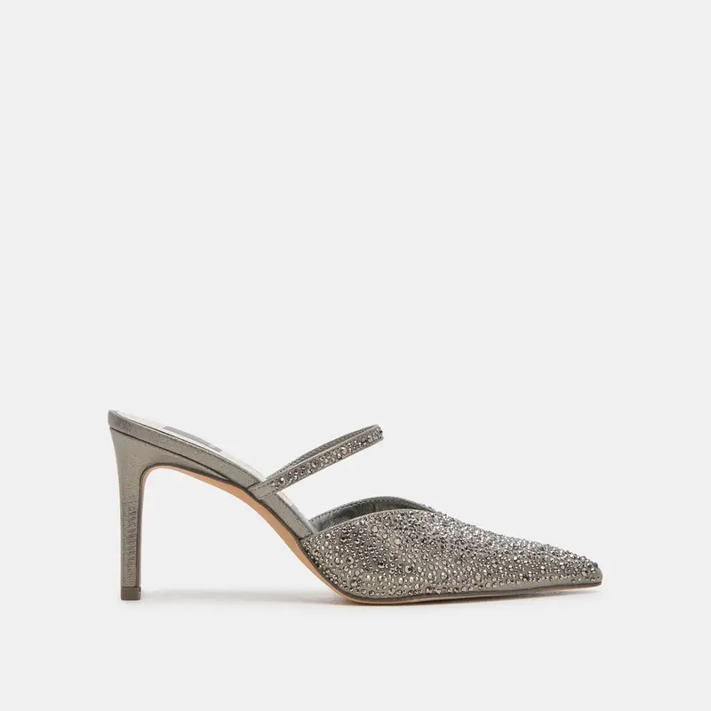 Kanika Crystal Heels Gunmetal Fabric - Re:Vita 1