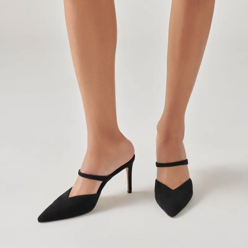 Kanika Heels Onyx Suede 6