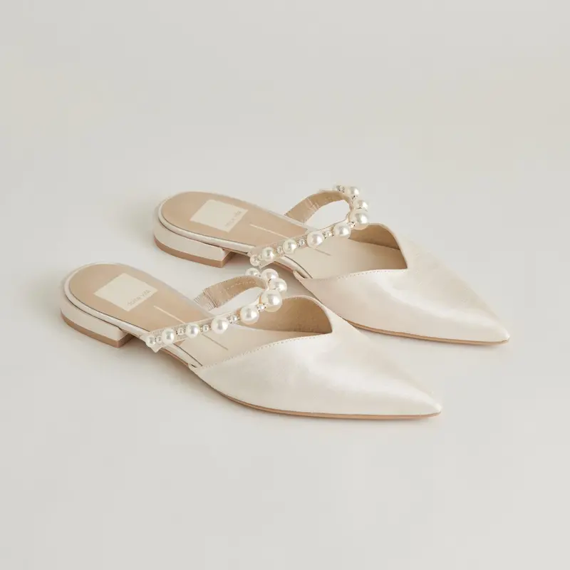 Kanika Pearl Flats Vanilla Pearls 1
