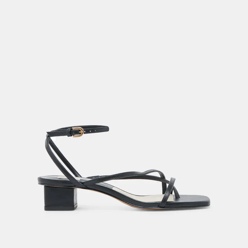 Karlos Wide Sandals Black Leather 1