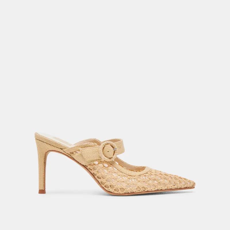 Keekee Heels Lt Natural Woven Raffia 1